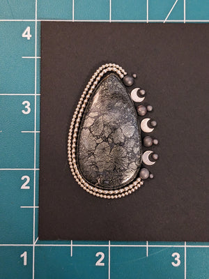 FIRST PAYMENT for Made To Order Marcasite Root Pyrite Double Beaded Ball Crescent Moon Border Ring ( YOU CHOOSE THE SIZE ) (Copy)