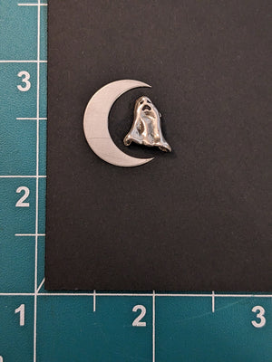 FIRST PAYMENT for CUSTOM Made To Order Halloween Night Ghost Haunting A Starry Ball Crescent Moon Border Necklace ( YOU CHOOSE THE SIZE ) or Necklace (+(1) 18 INCH STERLING SILVER CHAIN)
