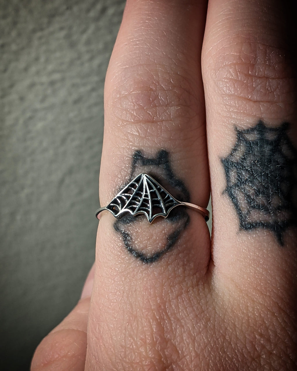 Abstract Spiderweb Sterling Silver Ring