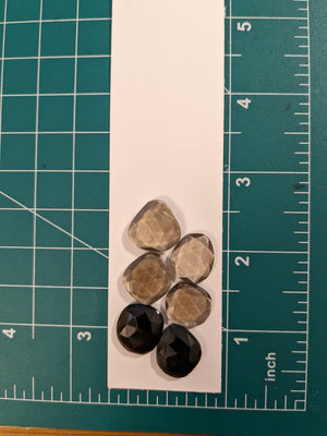 Faceted Smokey Quartz Flat Back Cabochon Lot 4