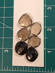 Faceted Smokey Quartz Flat Back Cabochon Lot 4