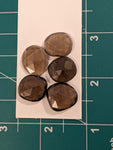 Faceted Smokey Quartz Flat Back Cabochon Lot 3