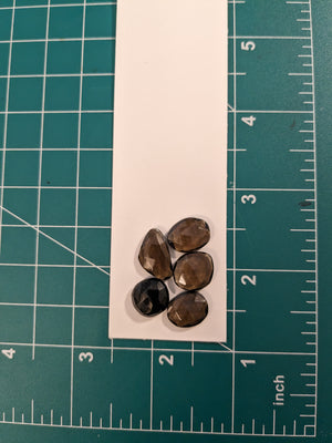 Faceted Smokey Quartz Flat Back Cabochon Lot 2