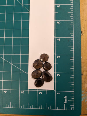 Faceted Smokey Quartz Flat Back Cabochon Lot 1