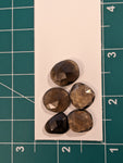 Faceted Smokey Quartz Flat Back Cabochon Lot 6