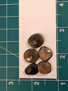 Faceted Smokey Quartz Flat Back Cabochon Lot 6