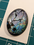 Abalone Shell With Clear Glass Topper Cabochon