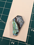 Abalone Shell Coffin With Clear Glass Topper Cabochon