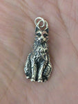 Vintage Cat Sterling Silver Necklace With (1) 18 INCH Sterling Silver Chain