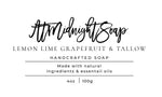 LEMON LIME GRAPREFRUIT AND TALLOW SOAP BAR 3.5-4OZ+
