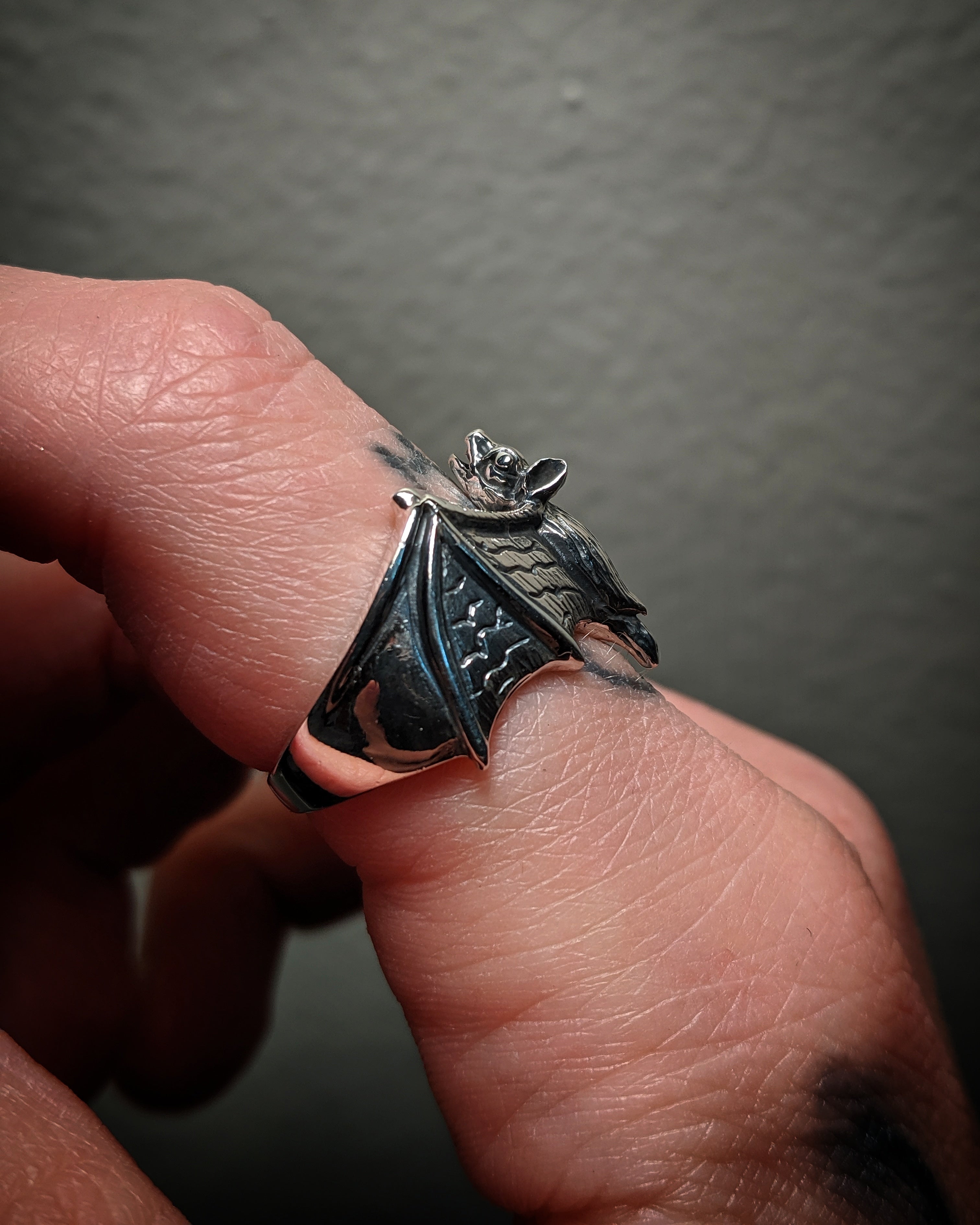Bat Sterling Silver Ring