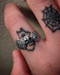 Skull With Wings Sterling Silver Ring