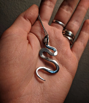 Stainless Steel Snake Pendant With (1) 18 INCH Stainless Steel Chain