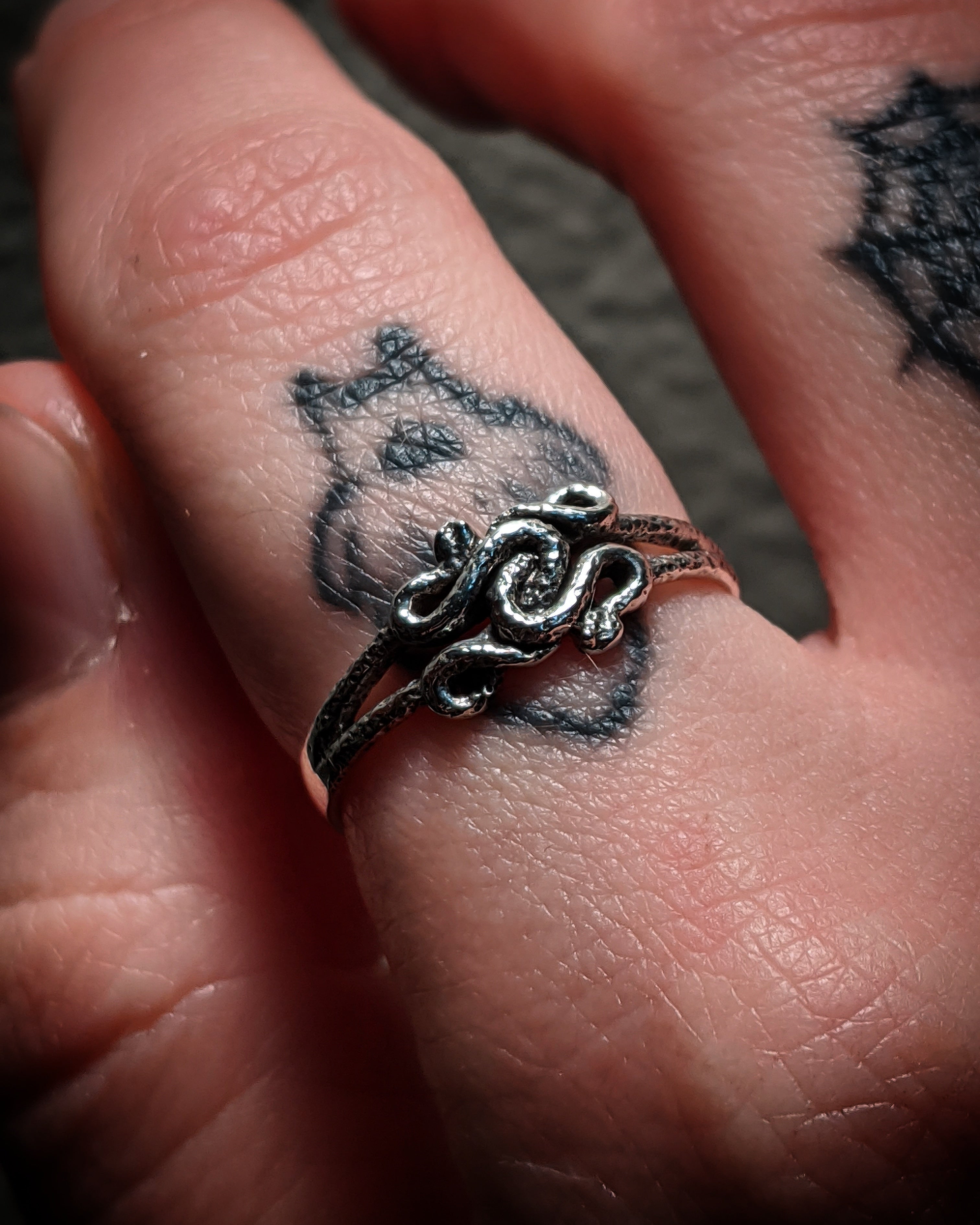 Twisted Snake Sterling Silver Textured Ring