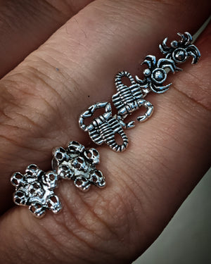 Mini Sterling Silver Spider Post Earrings