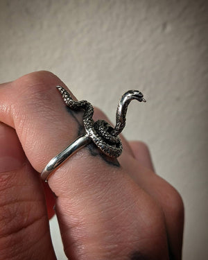 Moveable Cobra Snake Solid Sterling Silver Ring