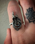 Moveable Cobra Snake Solid Sterling Silver Ring