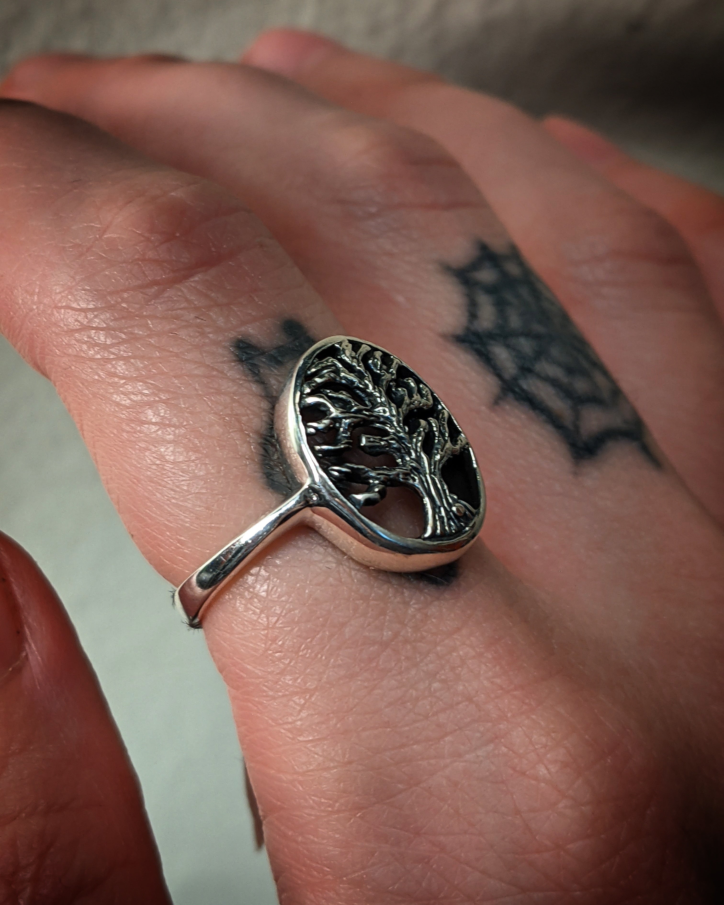Spooky Tree Sterling Silver Ring