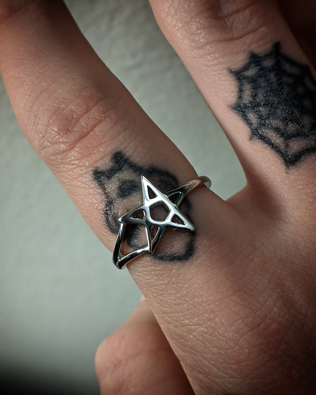 Abstract Star Sterling Silver Ring