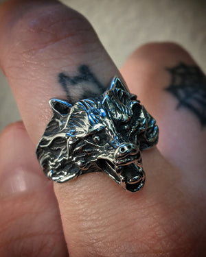 Wolf Stainless Steel Ring