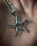 Sterling Silver Witch Star Pendant With (1) 18 INCH Sterling Silver Chain