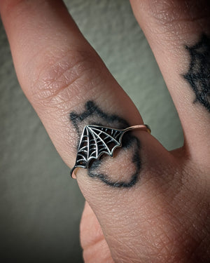 Abstract Spiderweb Sterling Silver Ring
