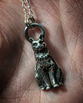 Vintage Cat Sterling Silver Necklace With (1) 18 INCH Sterling Silver Chain