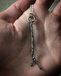 Casted Enchanted Forked Twig Silver Necklace With (1) 18 INCH Sterling Silver Chain