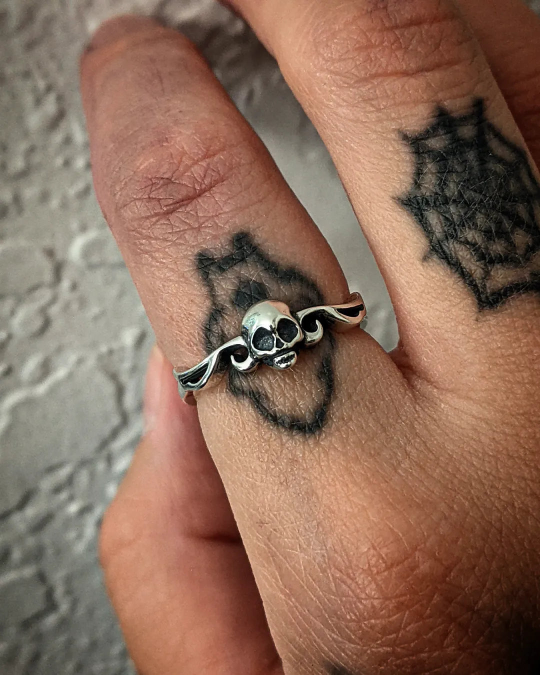 Fancy Skull Sterling Silver Ring