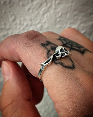 Fancy Skull Sterling Silver Ring