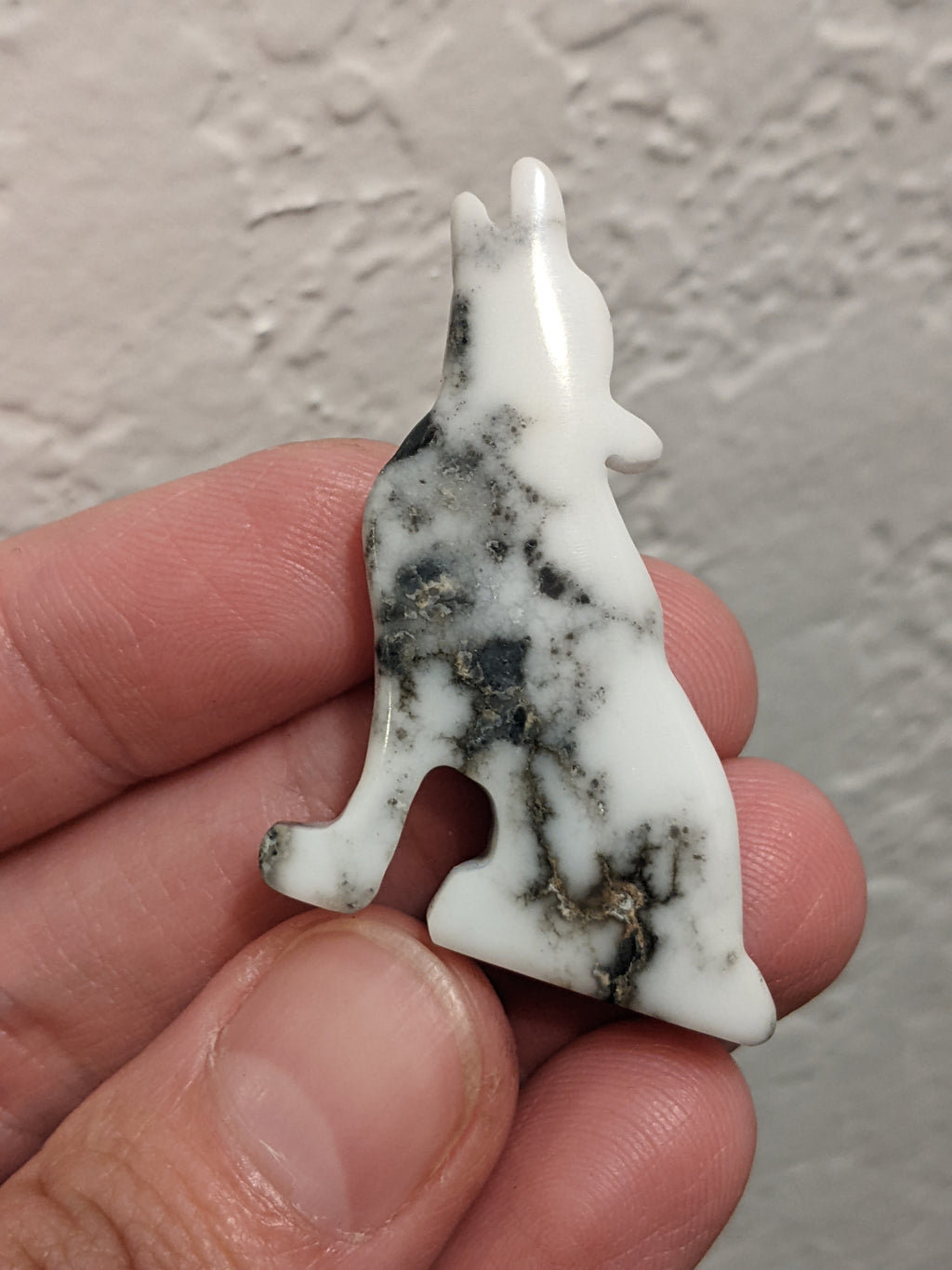 Howlite Wolf Cabochon from PHONEXRISINGGEMSHOP