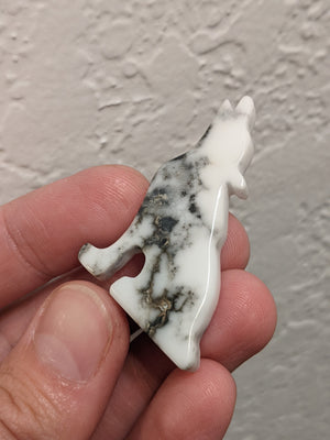 Howlite Wolf Cabochon from PHONEXRISINGGEMSHOP