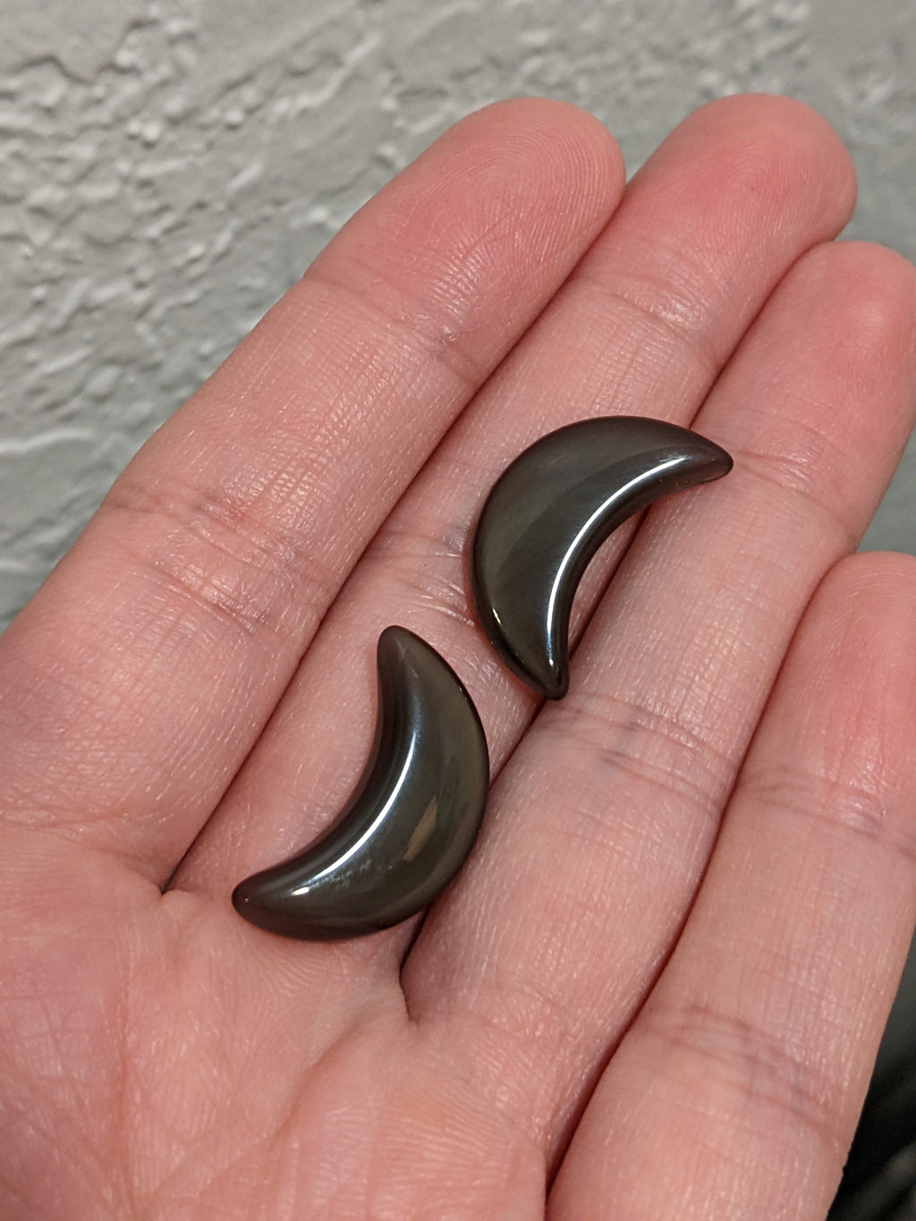 Rainbow Obsidian Crecent Moon Cabochon Set From STONEPHASE